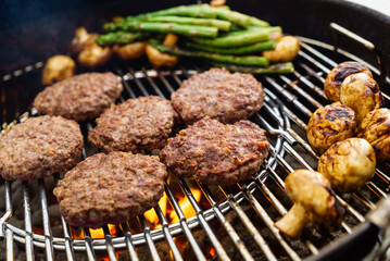 grilled burgers for burgers and grilled vegetables