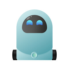 Little cute robot on wheels. Isolated. Vector.