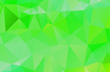 Abstract green vivid wallpaper mosaic background. Geometric triangle