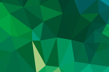 Green vivid abstract geometric background, vector from polygons triangle, mosaic