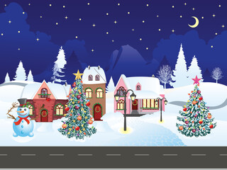 Fototapeta premium Road to winter village