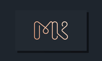 Minimal clip initial letter MK logo