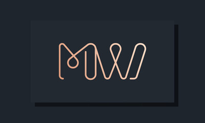 Minimal clip initial letter MW logo