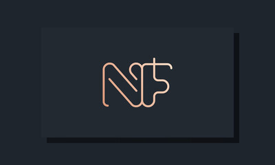 Minimal clip initial letter NF logo