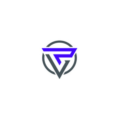 VP logo VP icon VP vector VP monogram VP letter VP minimalist VP triangle VP flat Unique modern flat abstract logo design 