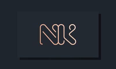 Minimal clip initial letter NK logo
