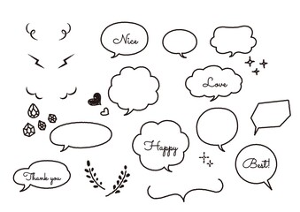 手描きのふきだしのイラスト