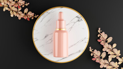 3d render of cosmetic bottle for mockup branding
