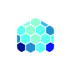 Hexagonal Mosaic Ceramics Logo Design Graphic Concept