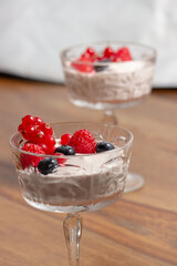 Homemade mousse with berries