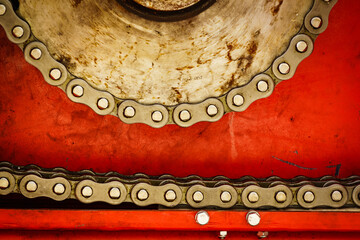 Chain and sprockets in big machine