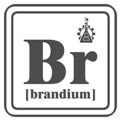 Business concept. Fictional brandium chemical element. Business chemistry