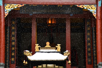 Altar for incense in chinese temple, Sichuan Province