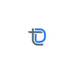 TD logo TD icon TD vector TD monogram TD letter TD minimalist TD triangle TD flat Unique modern flat abstract logo design  