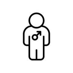 gender male icon in line style isolated on white background. EPS 10