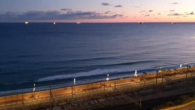 Sunset by the sea in Tarragona