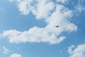 Airplane in the sky.