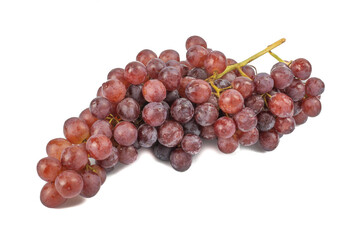 bunch of ripe and juicy red grapes isolated on white background