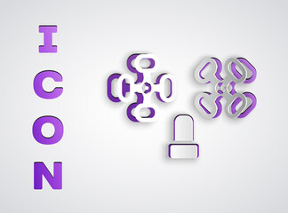 Paper cut Water tap icon isolated on grey background. Paper art style. Vector.