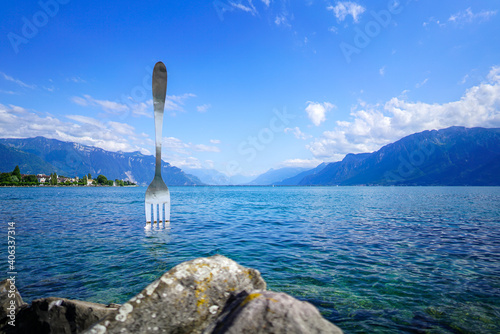Fototapete Fork Of Vevey In Switzerland - Fototapeten |  Wallsheaven-ekaterina makovetskaya/EyeEm