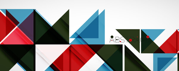 Geometric abstract background. Techno color triangle shapes. Vector illustration for covers, banners, flyers and posters and other designs