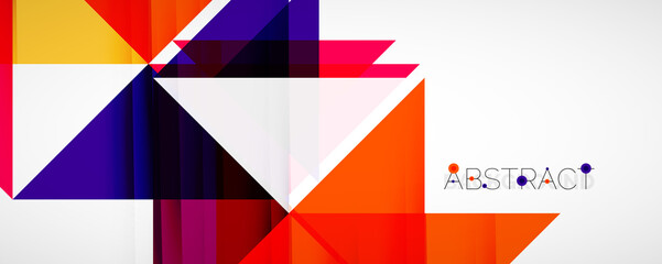 Geometric abstract background. Techno color triangle shapes. Vector illustration for covers, banners, flyers and posters and other designs
