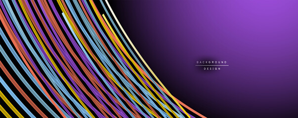 Abstract colorful lines vector background. Internet, big data and technology connections concept, abstract template