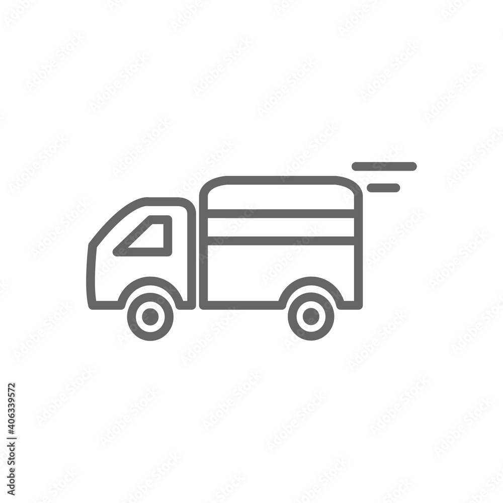 Poster truck flat icon