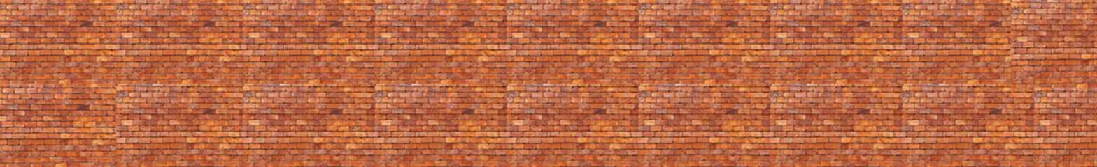 Red brick wall. Texture of old brick wall with copy space panoramic backgorund.