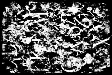 Black and white background. Monochrome grunge background. Abstract texture of dirt, dust, blots, chips. Dirty dirty surface