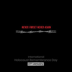 International Holocaust Remembrance Day vector. Holocaust Remembrance Day Poster, January 27 - obrazy, fototapety, plakaty