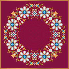 Circled floral frame