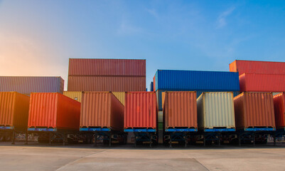 Fototapeta premium Industrial Container yard for Logistic Import Export business