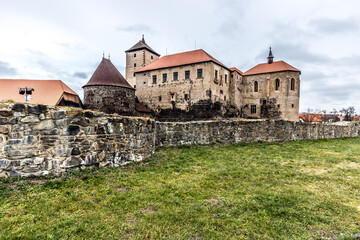 Massive and well fortified medieval Water Castle of Svihov is situated in the Pilsen Region, Czech...