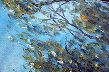 the painting is painted on canvas with oil paints background for creative design