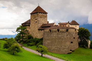 Fototapeta na wymiar Medieval castle view in Vaduz. Principality of Liechtenstein