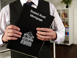 Financial concept meaning Stated Asset Mortgage with inscription on the piece of paper.