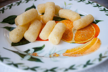 Chocolate biscuit stick straw isolated on white background.