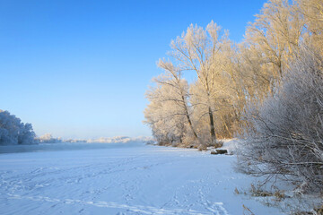 winter landscape with river