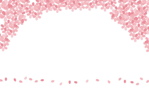 桜のフレームイメージ、桜咲く、お祝い
