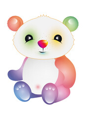 liebevoll gestalteter Bär in Regenbogenfarben