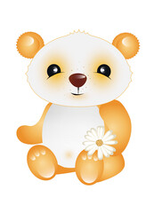 niedlicher liebevoll gestalteter sonnengelber Bär