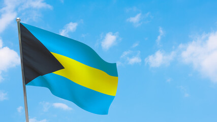 Bahamas flag on pole