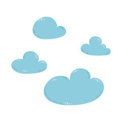 Vector illustration of collection of clouds on a white background.