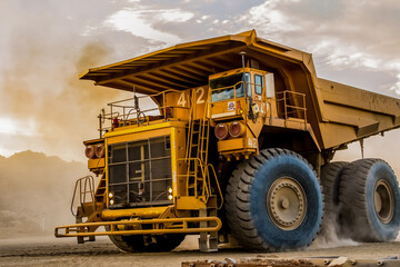 Heavy dump truck used for Platinum Mining in South Africa © Michael Turner/Wirestock