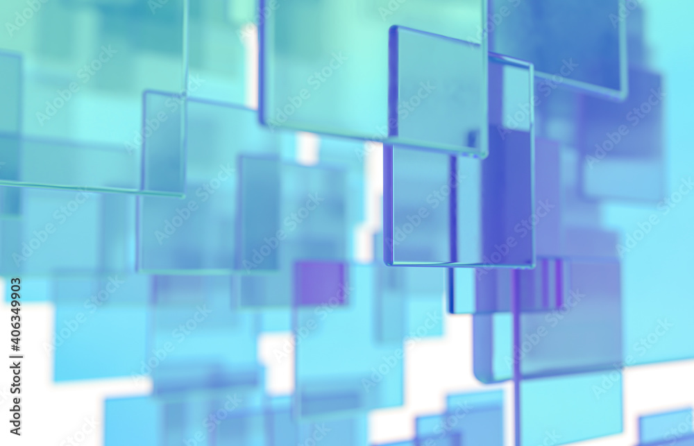 Poster abstract 3d technology background with colorful glass card.