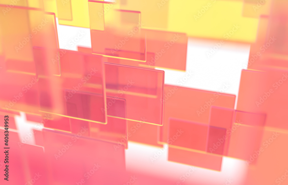 Poster abstract 3d technology background with colorful glass card.