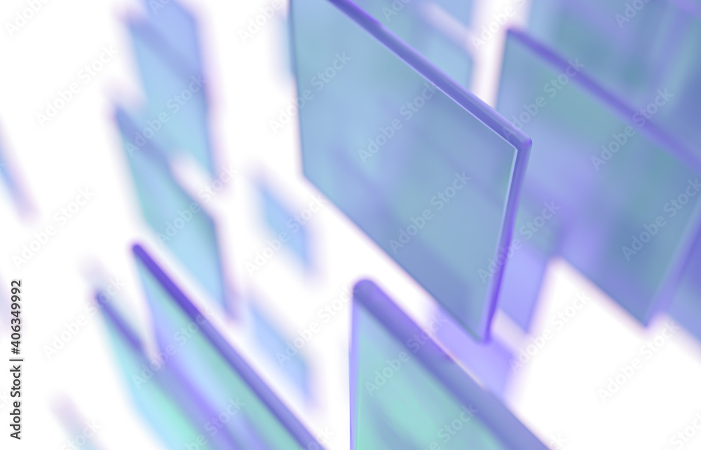 Poster abstract 3d technology background with colorful glass card.