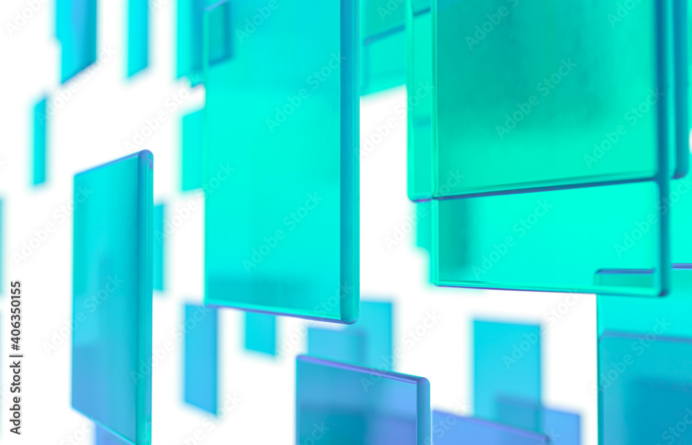 Poster abstract 3d technology background with colorful glass card.