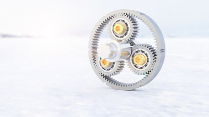 Fototapeta na wymiar 3d rendered high quality automotive component gearbox planetary gear set